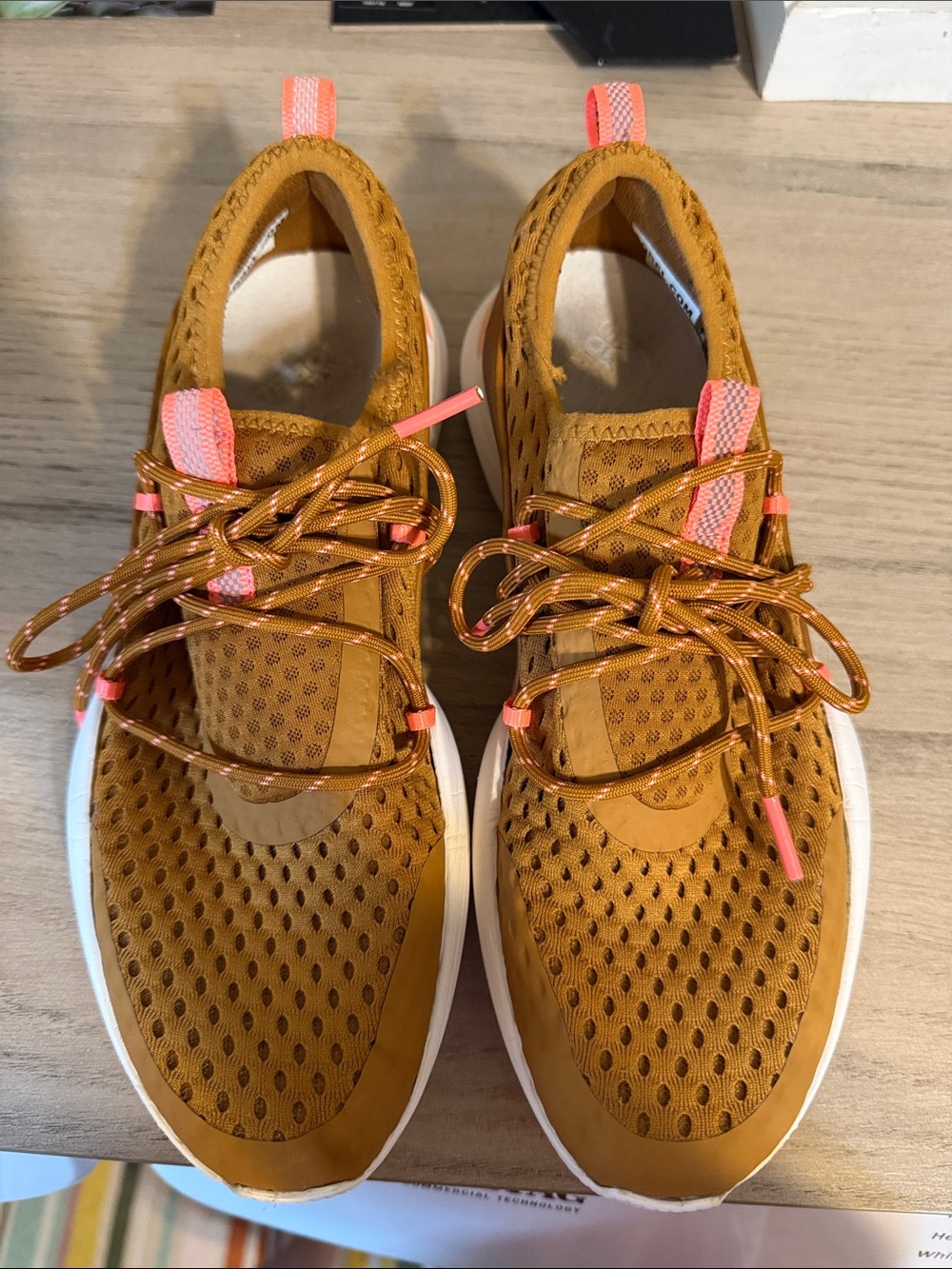 Sorel Women's Kinetic Athletic Shoes Camel w/ Coral Accents